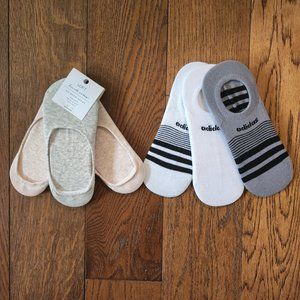 NWT No show socks from Loft and Adidas- 6 pairs